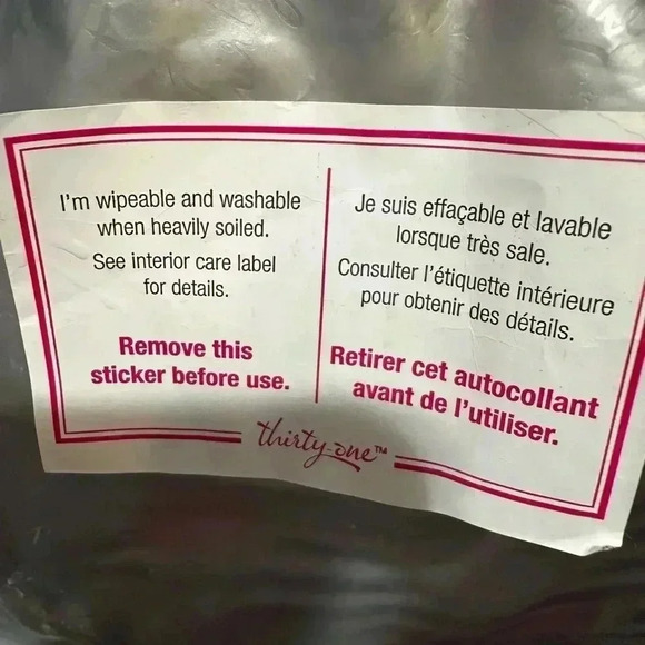 Thirty One Cinch Sac Drawstring Backpack Watermelon Stripe Thermal - Picture 4 of 7